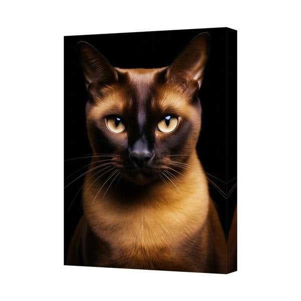 Benjamin Tate Design Cat Portrait Canvas Wall Art Golden Feline Style 6892