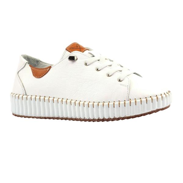 Lunar Womens/Ladies Faith Leather Shoes - White - 