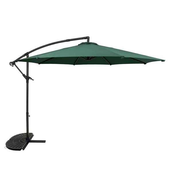 Jardi Cantilever Parasol 3m With Half Fan Base – Green