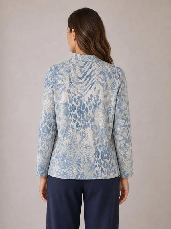 TIGI Abstract Print Roll-neck Top.