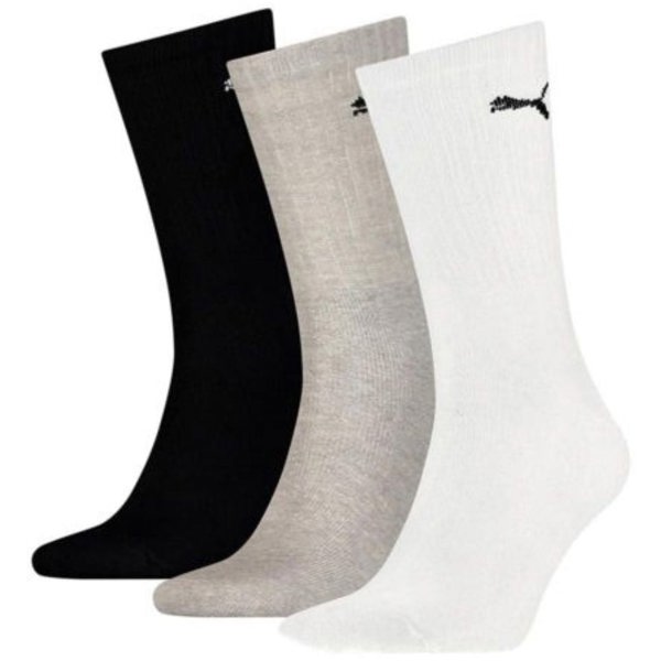 Puma 3-Pack Sports Socks, Black/White/Grey