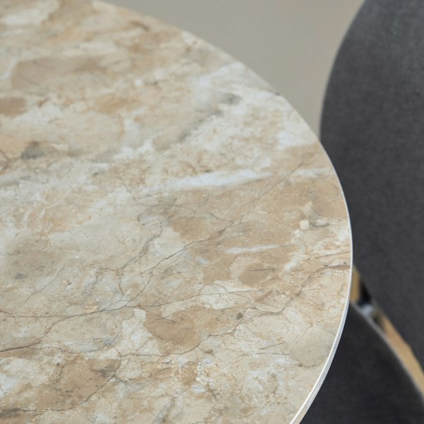Furniture To Go Malta Ceramic Round Dining Table Brown/Black 90x75 cm