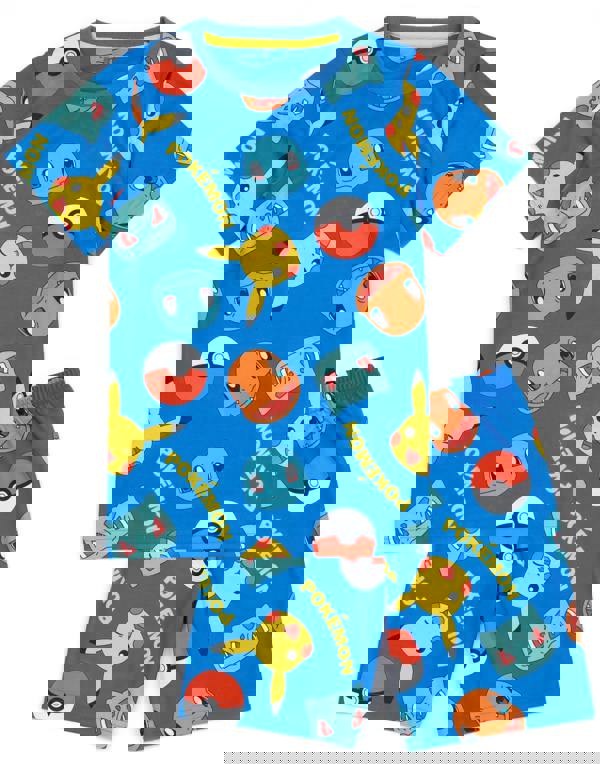 Pokemon Unisex Kids Multicoloured Short Sleeve Short Leg Pyjama Set