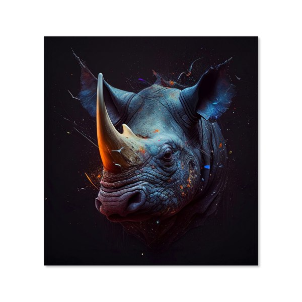 Warren Reed - Designer Rhino Face Splashart Kitchen Splashback