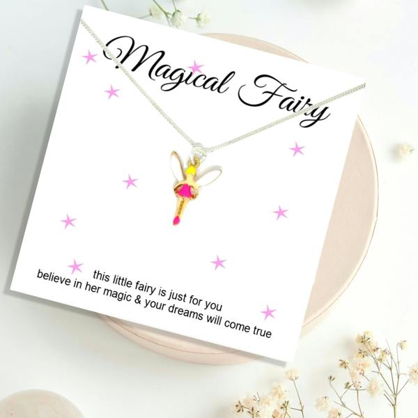 Aye Do Gifts Girls Fairy Necklace Gift Box, Magical Silver Necklace & Chocolates