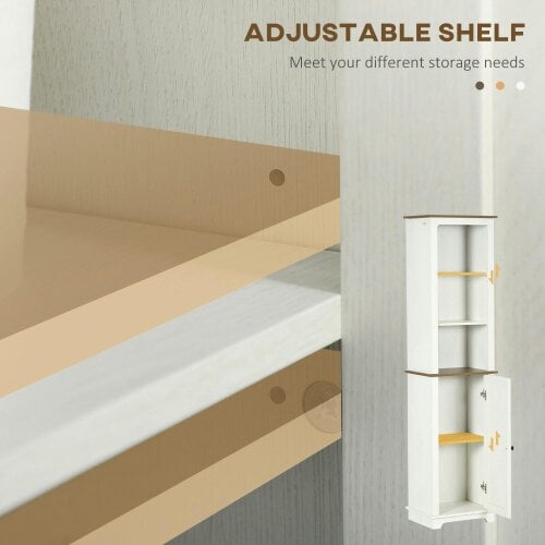 Wyld Haus Nesoli Tall Bathroom Storage Cabinet With Door And Adjustable Shelves White 39.5x30x160cm
