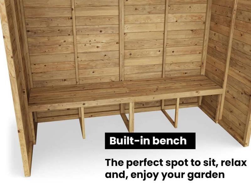 Dunster House Garden Arbour With Pent Roof, W1.8m x D1.2m / W6' x D4', Pressure Treated, Apocallipo