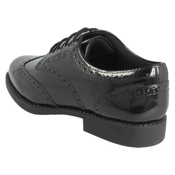 Clarks Girls Clarks Lace Up Brogue School Shoes Tapa Pure