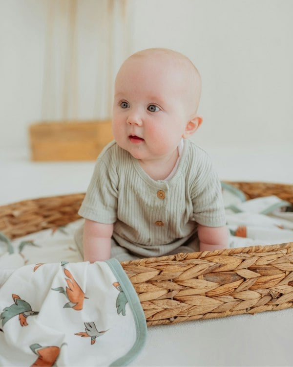 Light Green Rib Romper - image 1