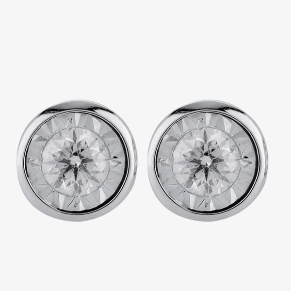 T. H. Baker 9ct White Gold 0.16ct Diamond Stud Earrings TH0123487