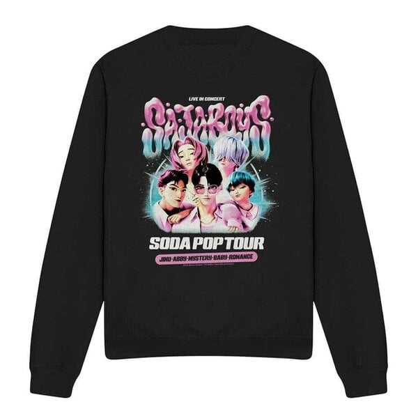 K-Pop Demon Hunters Unisex Adult Soda Pop Tour Saja Boys Bubbles Sweatshirt - Black
