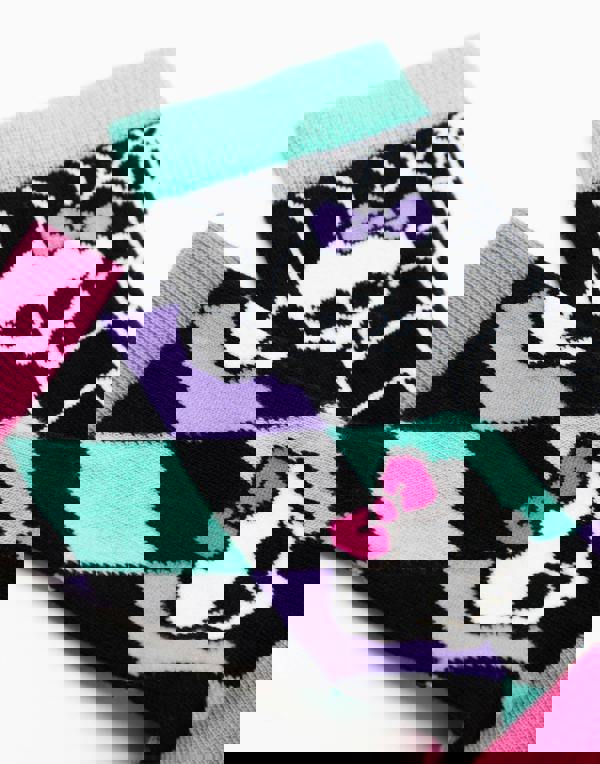 Monster High Girls Multicoloured Skulls and Stripes Calf Socks Set of 5