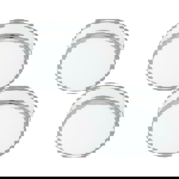 2 PACK Wall Flush Ceiling Light Colour White Shade White Chrome Plastic LED 18W Loops