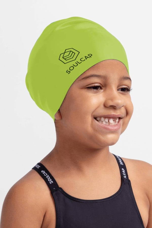 SOUL CAP Kids Swim Cap - Lime Punch - M