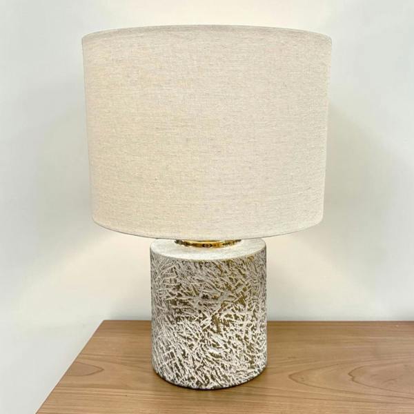 CERAMIC TABLE LAMP H 36.5CM W 25CM - Modern Lighting Décor Accent with Warm Glow, Corded Design & Switch Control for Bedroom, Home & Office Décor