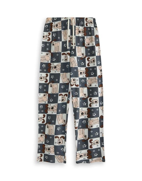 Wallace And Gromit Womens Off-White Tea Time Short Sleeve Long Leg Pyjama Set