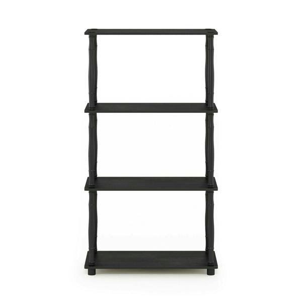 WALPLUS Sturdy Turn-N-Tube 4-Tier Multipurpose Shelf Display Rack with Classic Tubes, Americano/Black for Home Office