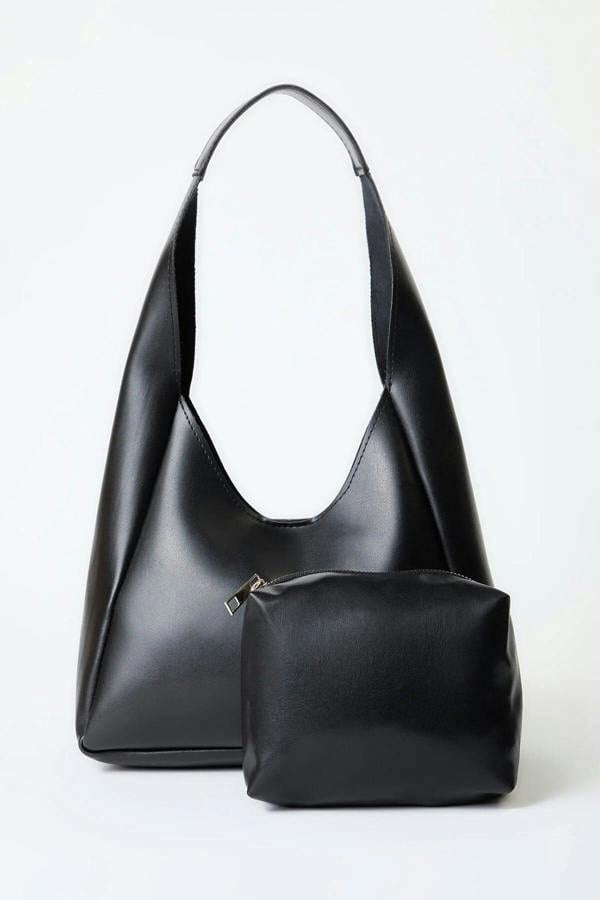 WOVCOR Oval Shoulder Bag with Matching Makeup Pouch