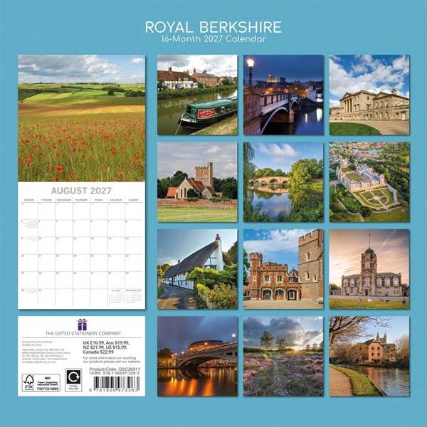 Royal Berkshire Calendar 2027, Wall Calendars, Month To View, Travel, Gift
