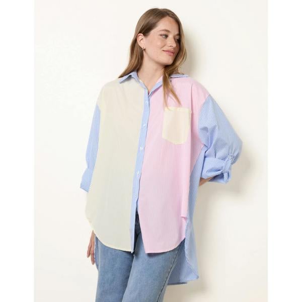 Blue Vanilla Multi Coloured Stripe Shirt