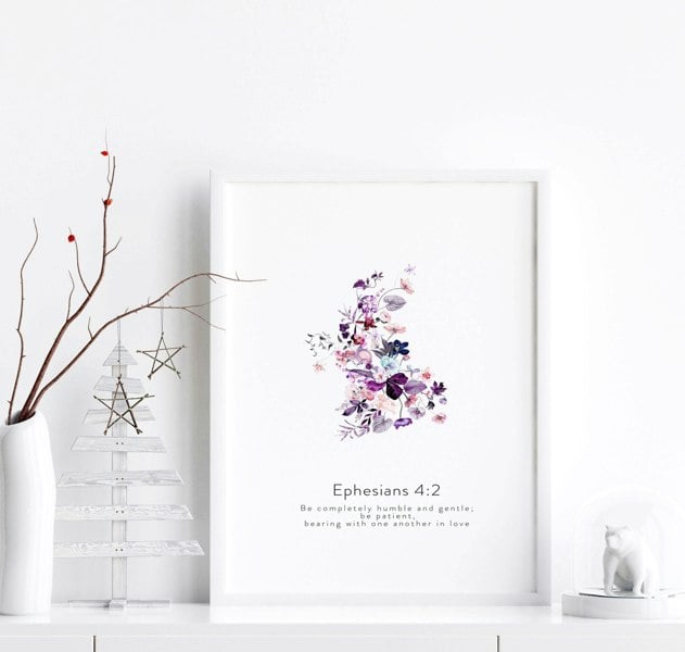 Christian verse posters for bedroom | set of 3 wall art prints