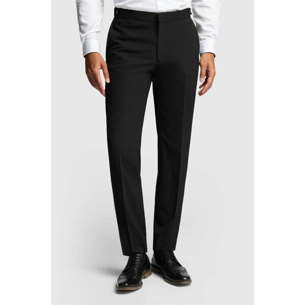 Limehaus Slim Fit Black Stretch Suit Trousers