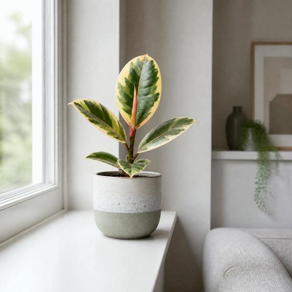 Ficus Tineke Rubber Plant 12cm Pot Plants By Post