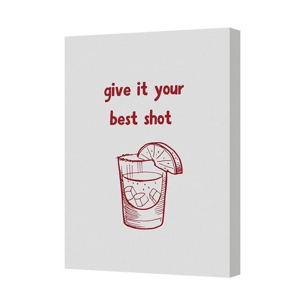 Benjamin Tate Design Give It Your Best Shot Canvas Art Print With Cocktail Glass