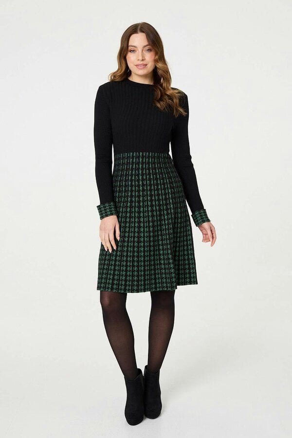 Izabel London Printed Colour Block Knit Dress