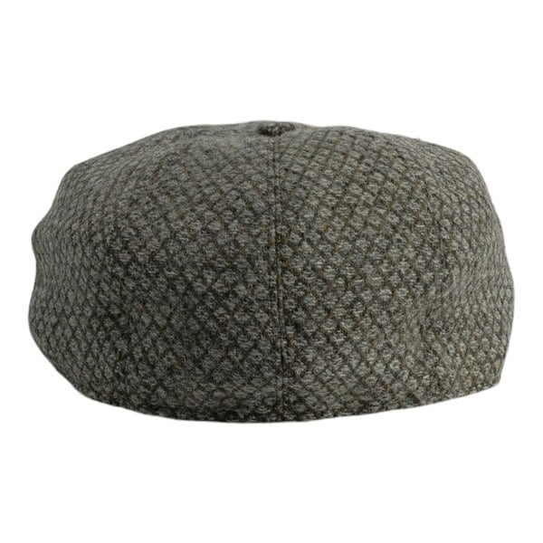 Gamble & Gunn Lewis - 8 Panel British Made Harris Tweed in Barleycorn Pewter Grey Cap 