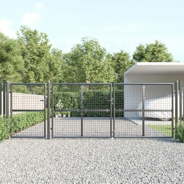 Berkfield Mesh Garden Gate Anthracite 400x175 cm Galvanised Steel