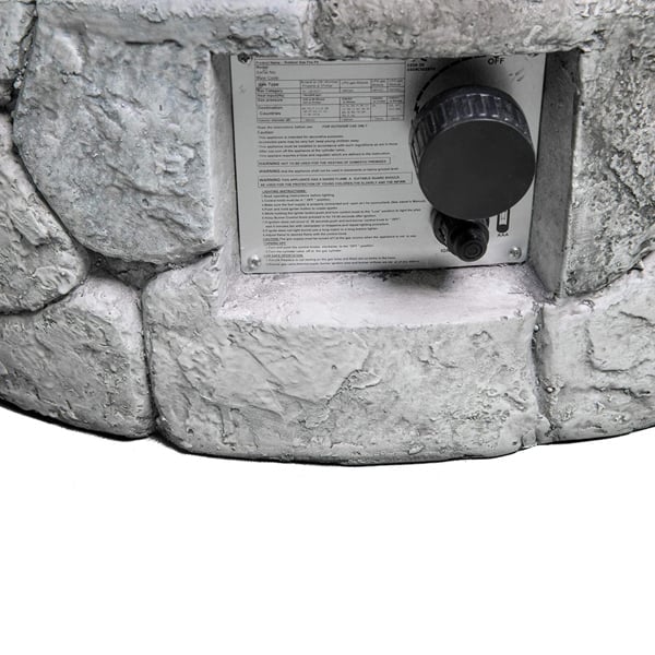 Centurion Supports Fireology KALUYA Grey Lavish Garden and Patio Gas Fire Pit with Eco-Stone Finish - Fully Assembled