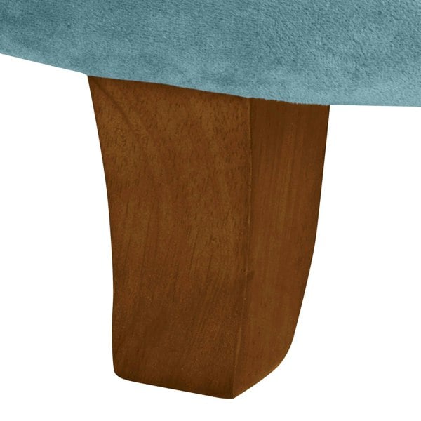 Luxury Living Cambridge Tufted Round Storage Ottoman Footstool - Teal