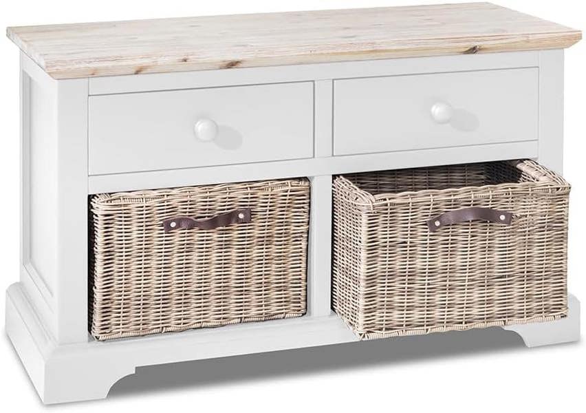 Statement Furniture Florence Storage Bench with 2 Drawers and 2 Baskets Assembled