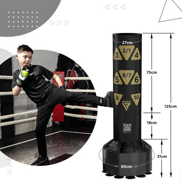 RDX Sports FREE STANDING KIDS PUNCH BAG TARGET GOLD-4FT