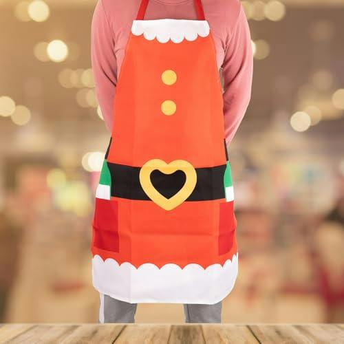 Santa Apron Christmas-Themed Festive Apron for Holiday Cooking, Baking and Party Wear image 6