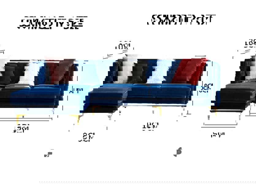 WH215 Three Seater Corner Sofa, Velvet-Weilai Concept-Weilai Concept