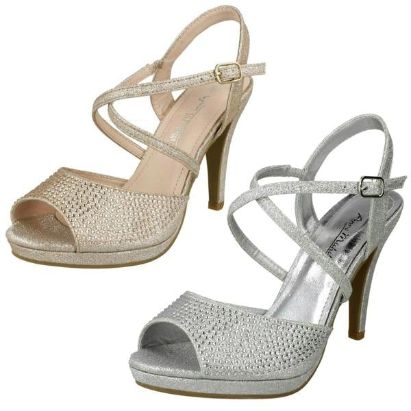Anne Michelle Ladies Anne Michelle Diamante Buckle Strap Sandals