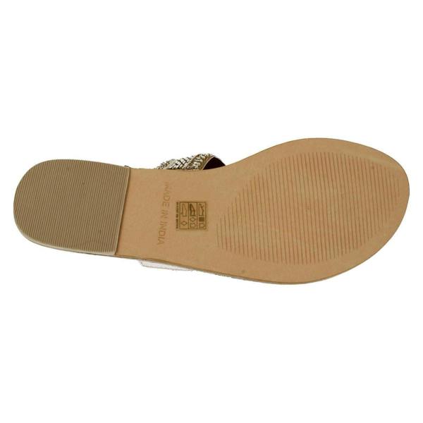 Spot On Ladies Spot On Leather Collection Beaded Toe Post Sandals