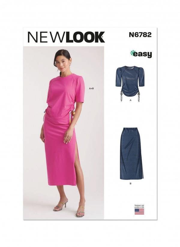 New Look Sewing Pattern 6782, Tops, Skirts for Women, A (S-M-L-XL-XXL) - Easy
