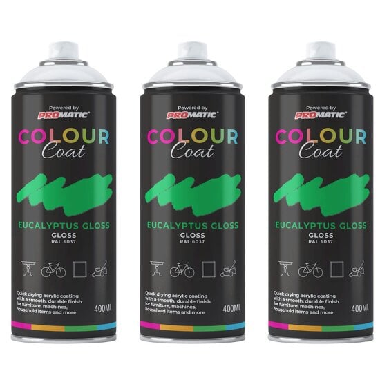 Colour Coat 3X Eucalyptus RAL 6037 Gloss Spray Paint 400ml