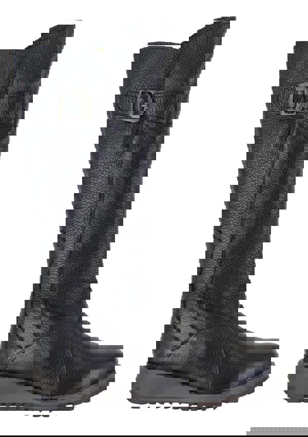 Fly London Mol 2 Womens Zip-Up Leather Wedged Knee High Leg Boots