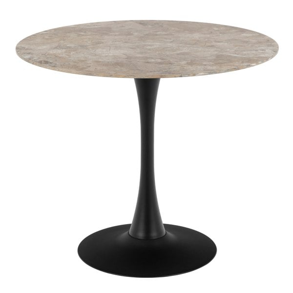 Furniture To Go Malta Ceramic Round Dining Table Brown/Black 90x75 cm