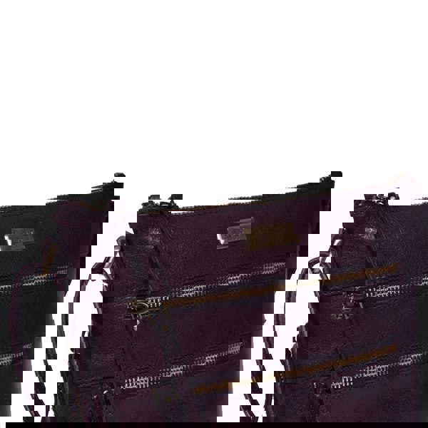 Assots London 'CORI' Plum Waxy VT Vintage Real Leather Crossbody Bag