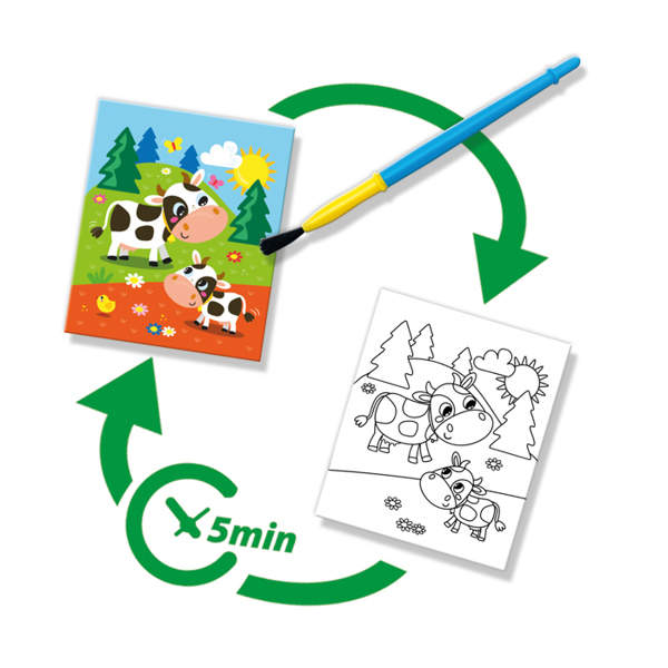 SES Creative Colouring with Water Book with Water Brush - Farm
