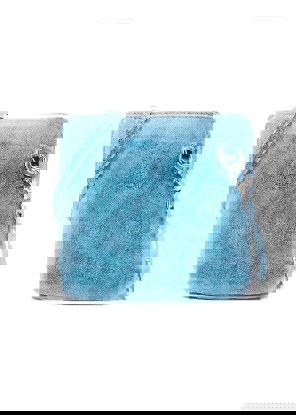 Kitise Small Genuine Italian Suede Leather Zip Around Crossbody Bag