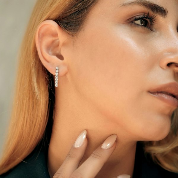 Spero London Sterling Silver Tennis Earring - Single