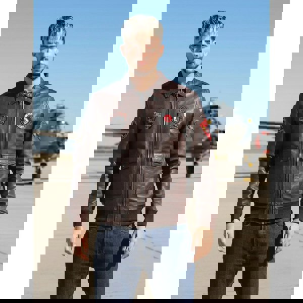 Leather Company Men's Leather Bomber Jacket Pilot Air Force Style