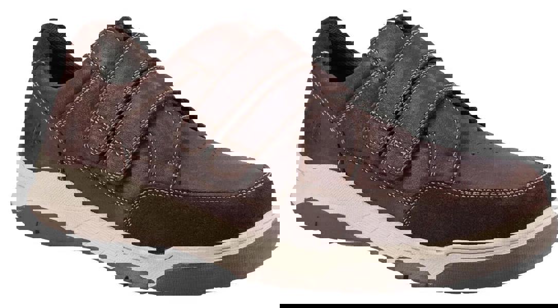 Hush Puppies Fabian Mens Double Touch Fasten Smart Leather Shoes