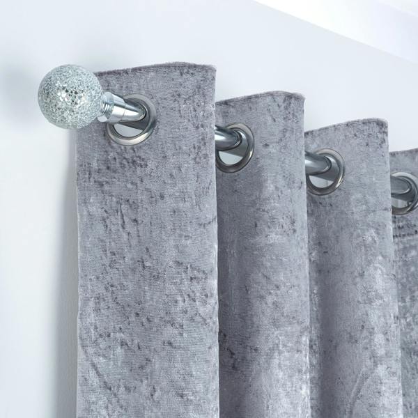 A.Unique Home Crackle Ball Extendable Curtain Pole (25/28mm) (Nickel,180cm-340cm)